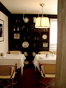 Charming semi-private room can accommodate a small, intimate gathering