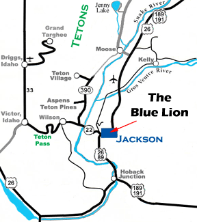 Map of the Jackson Hole area