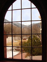 Picturesque views of Pikes Peak from one of the historic rooms