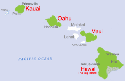 Map of Hawaii - Hawaiian Islands