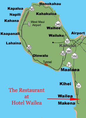 Map to Wailea area of Maui