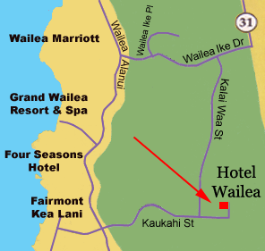 Map to Restaurant at Hotel Wailea on Maui