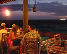 Amazing ocean views, sunsets and moonlight on the water, at Huggo's Restuarant in Kailua-Kona.