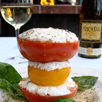 LG's Steakhouse Tomato and Goat Cheese Salad