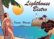 Lighthouse Bistro Restaurant for Dining in Kilauea on Kauai Hawaii.
