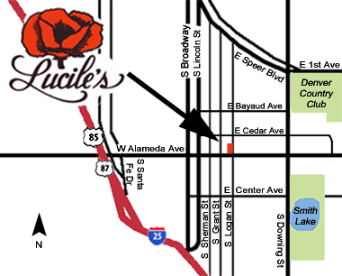 Map to Luciles Creole Cafe in Denver