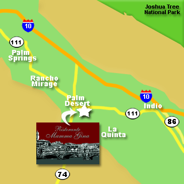 Palm Springs Area Map for Ristorante Mamma Gina