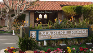 The Marine Room is located at 2000 Spindrift Dr oceanside on the beatiful La Jolla Shores San Diego Restaurants