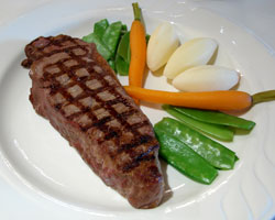 Melvyn's New York Steak with fresh vegetables