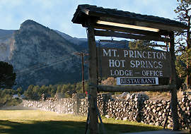 Mt. Princeton Hot Springs Resort Signage from County Road 162