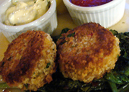 Twin Crab Cakes with two Dipping Sauces at Mary Murphy