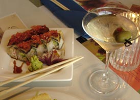 69 Sushi Roll and an ice cold Martini