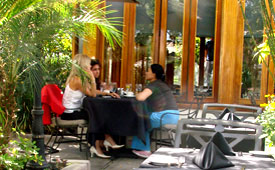 Guests enjoy lunch on Spencer's Restaurant patio