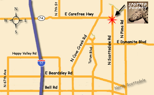 Detailed Map to Spotted Donkey Cantina for Dining in Scottsdale at El Pedregal