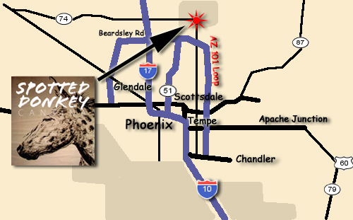 General Map to Spotted Donkey Cantina for Dining in Scottsdale at El Pedregal