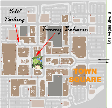 Map to Tommy Bahama in Town Square shopping center in Las Vegas