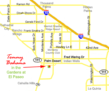 Map to Tommy Bahama in Palm Desert