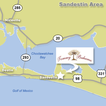 Map for Tommy Bahamas Tropical Cafe Sandestin FL