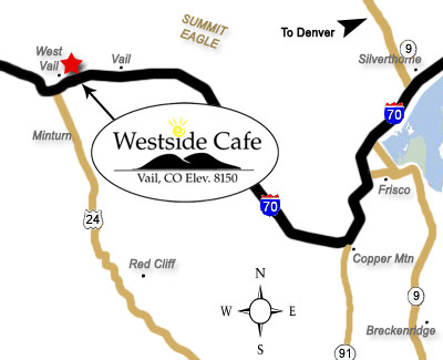 General Map to Westside Cafe in Vail Colorado
