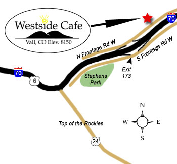 Detailed Map to Westside Cafe in Vail Colorado