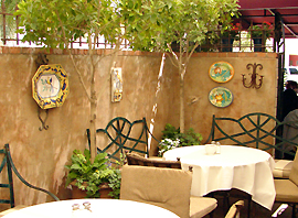Lovely outdoor garden setting at Arcadia Farms Cafe