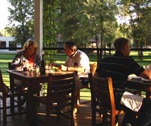 Dine on the deck at Calico Italian Restaurant on Teton Village Road in Jackson Hole
