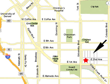 Larger Scale Map of Cherry Cricket for Fun Dining in Cherry Creek near Denver