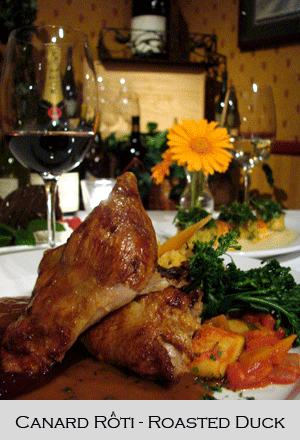 San Diego Restaurants Roasted Duck, Salmon, and Fallen Chocolate Souflee