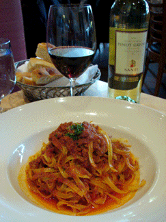 Tagliatelle-Classic Veal Bolognese, "Pollo e Orzo" Grilled Chicken Salad, 145 Wine Selections