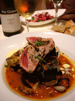 Grilled Ahi & Shellfish Bowl, Maui Cattle Steak & Potatoes, and Roasted Beet & Jicama Salad.