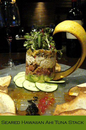 San Diego Restaurants Seared Hawaiian Ahi Tuna Stack, Filet Mignon Trio, Island Prime Mud Pie