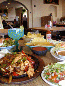Fajitas Estilo Michoacan, Super Nachos, Las Delicias Special, Blue Margarita