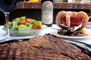LG's "Jewel in the Crown" with Caesar Salad and Shrimp Cocktail