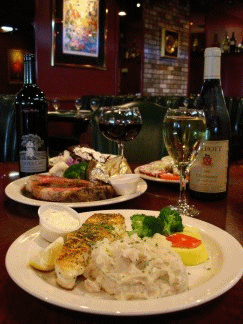 Baked Alaskan Halibut, Black Angus Prime Rib, and Lime Lite Summer Salad at The Lime Light Restaurant!