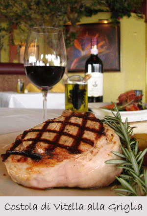 "The Best" Fresh Veal Chop, Homemade Shrimp Linguine, and Mixed Green Salad