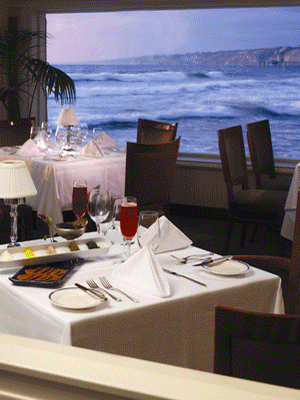 Exquisite cuisine and a spectacular setting at The Marine Room Restaurant in San Diego Restaurants