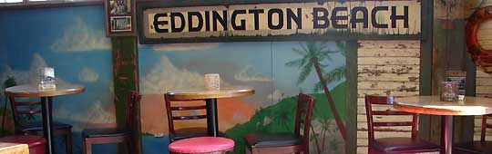 Hand painted mural in Tiki Bar