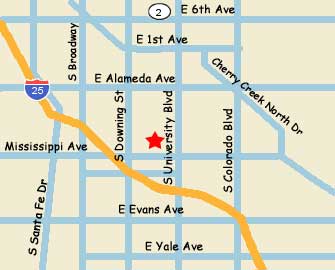 General Map to Max Gill and Grill for Dining in Denver
