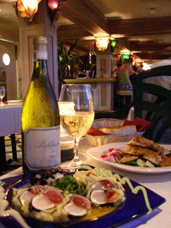 For romantic ambience, beautiful ocean views, sunsets and the freshest seafood, it's Pacific'o retaurant in Lahaina on Maui.