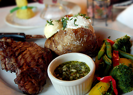 12 oz. New York Strip with Baked Potato and Vegetables at Mary Murphy