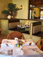 The tropical island setting at Tommy Bahama's is relaxing and intriquing!