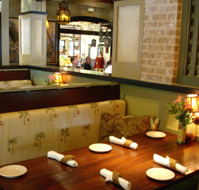 Enjoy a cozy booth